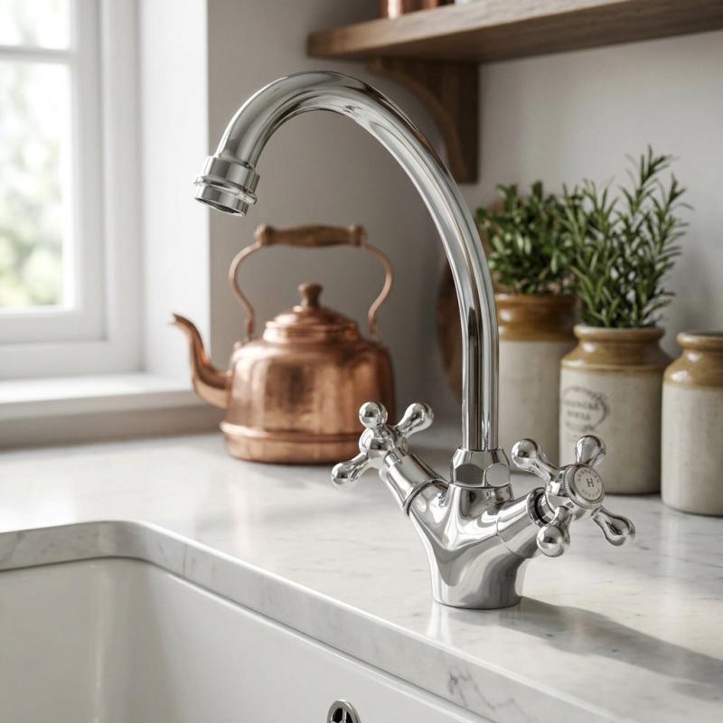 Aquanello Heritage Ascot Klassieke Keuken Nostalgische Keukenkraan Chroom CR-4004-HA